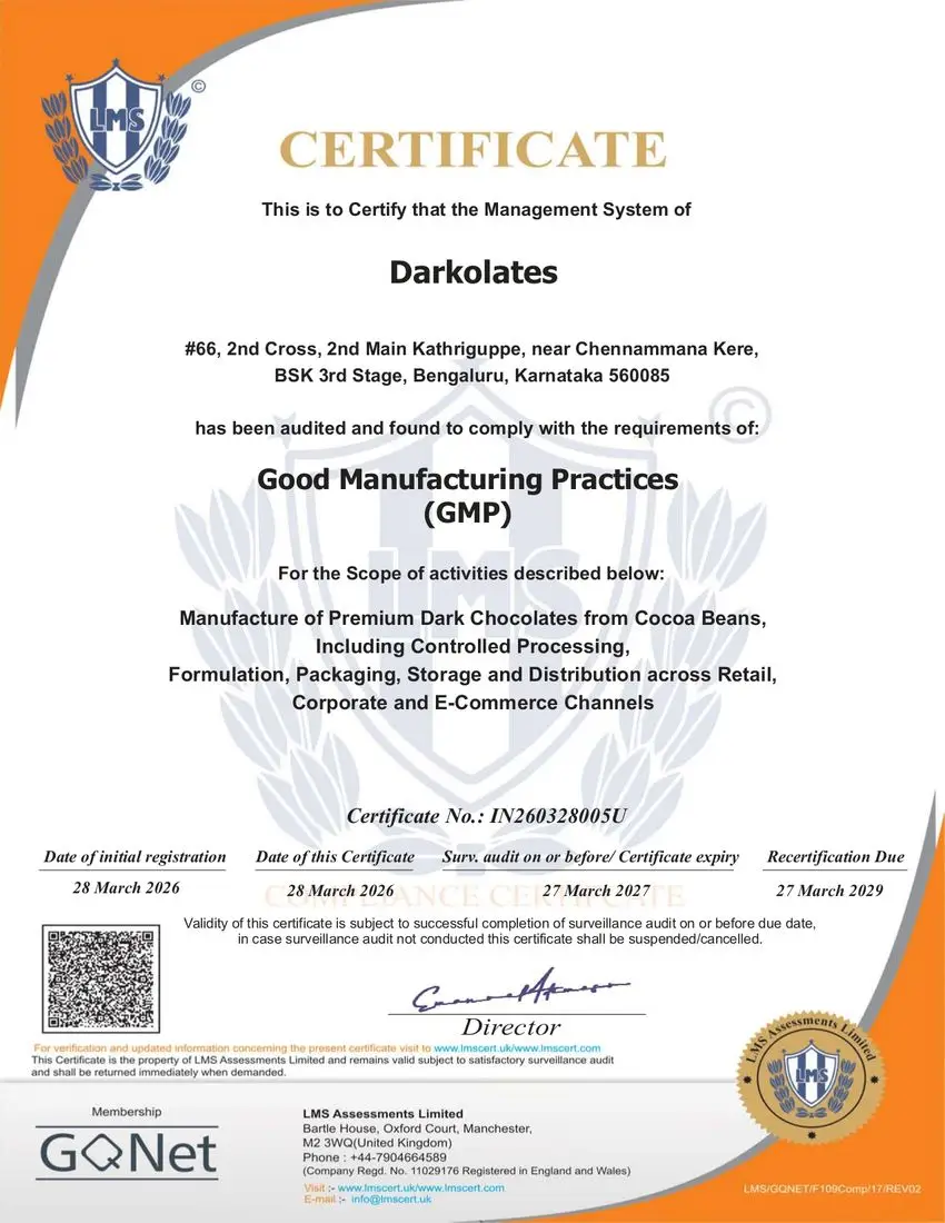 Good Manufacturing Practices GMP certificate